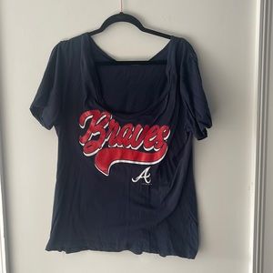 ⚾️ Plus Size MLB Atlanta Braves Baseball Glitter Tee ⚾️